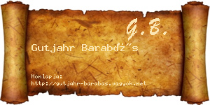 Gutjahr Barabás névjegykártya